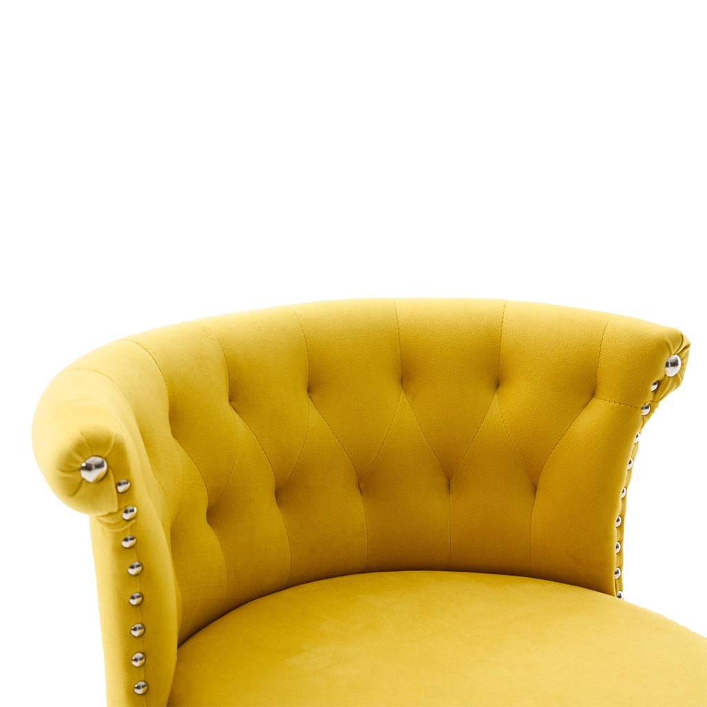 Velvet Bar Stool Set of 2, Adjustable Swivel Bar Stools with Silver