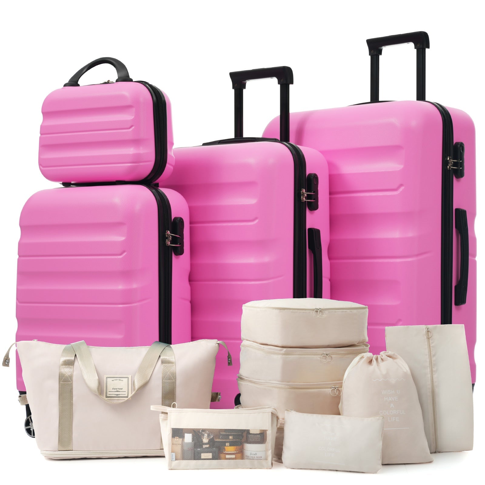 Hardshell ABS Luggage Set - Lightweight & Durable Suitcases with Dual