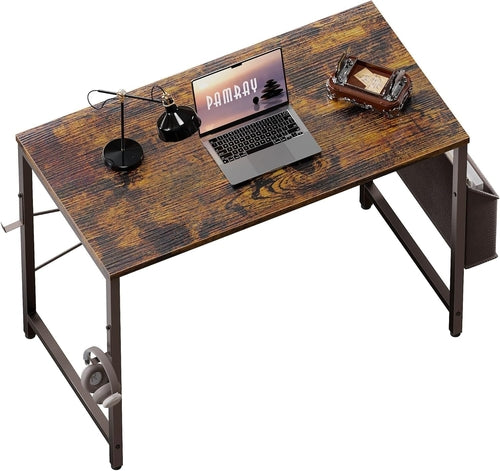 32 Inch Computer Desk For Small Spaces With Storage And Headphone Hook
