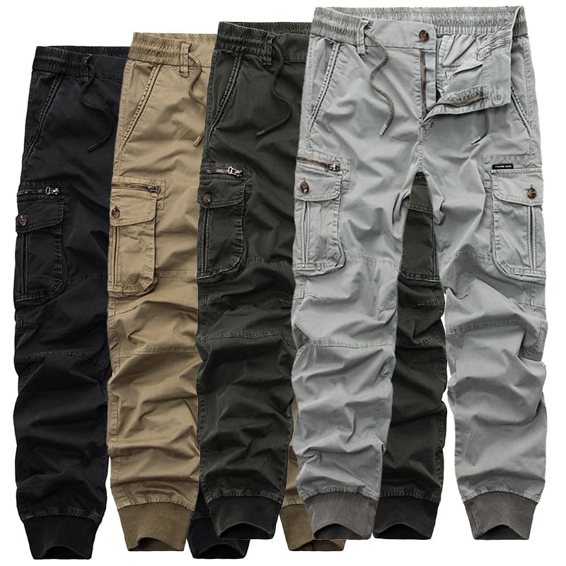 Tethered Elastic Waist Casual Cargo Pants