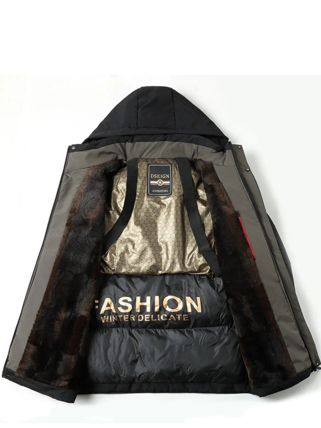 Men's Plus Size Thermal Lining Hooded Winter Coat