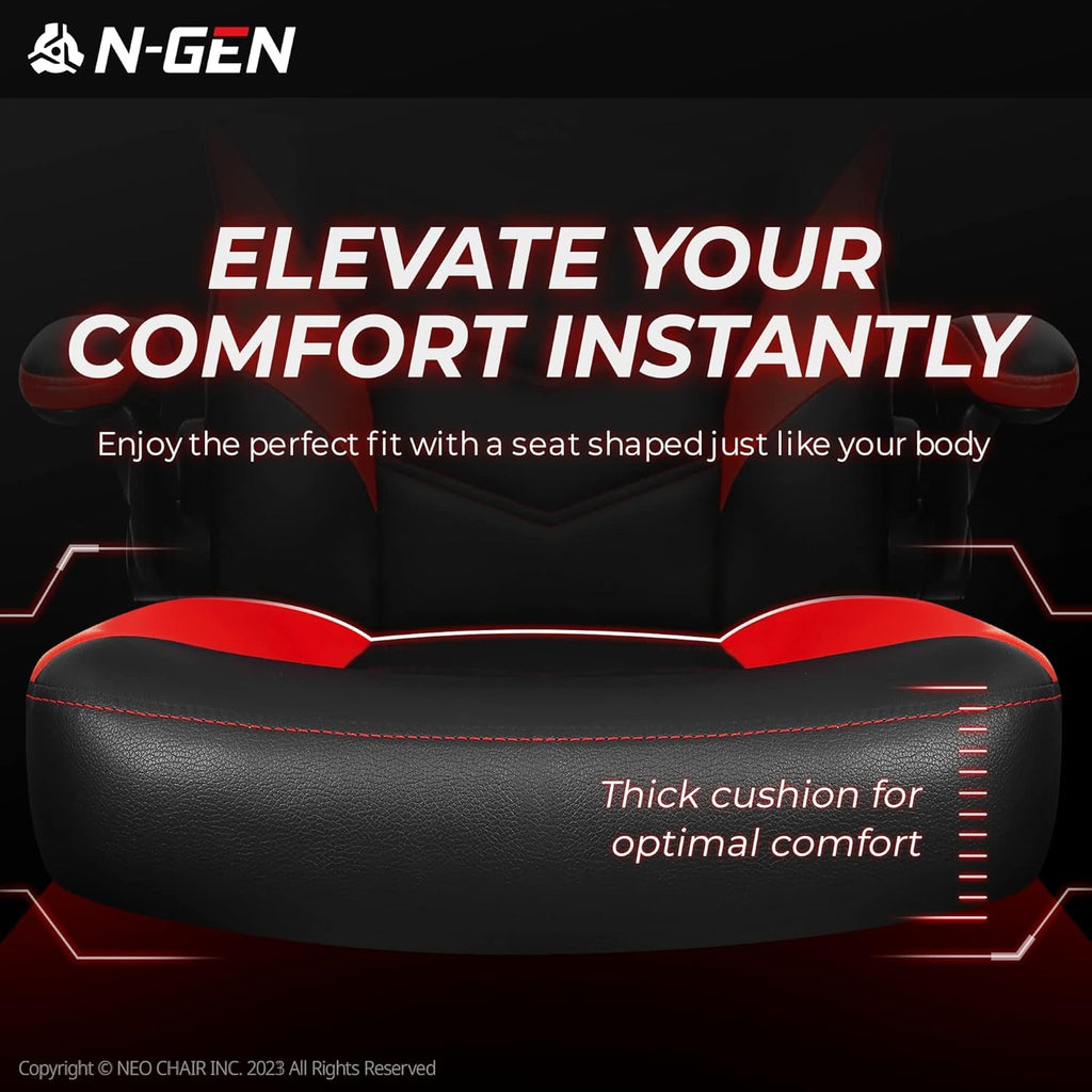 NGEN Gaming Chair With Adjustable Lumbar Support Red