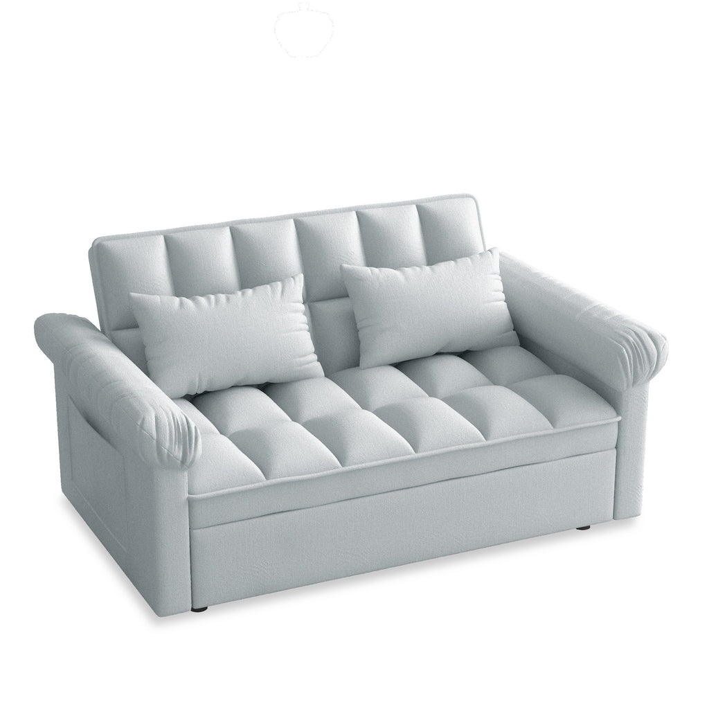 Loveseats Sofa Bed with Pull-out Bed,Adjsutable Back-Light grey