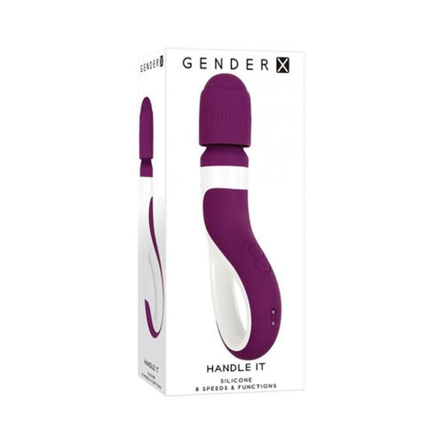 Gender X Handle It Wand Vibrator Silicone Rechargeable Purple