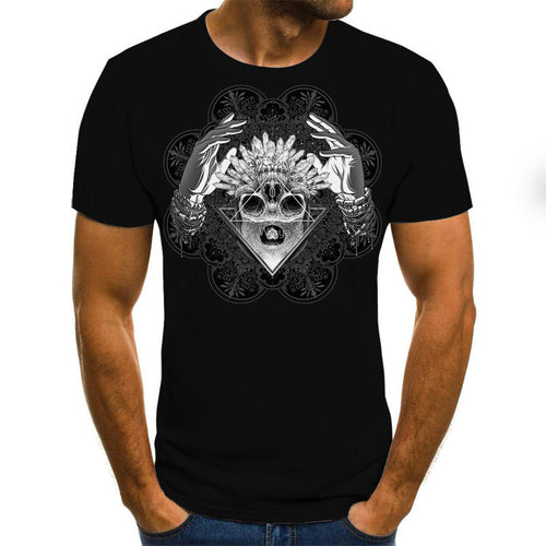 Printed 3D T-shirts -  Horror Skull Print Short Sleeve T-shirts For