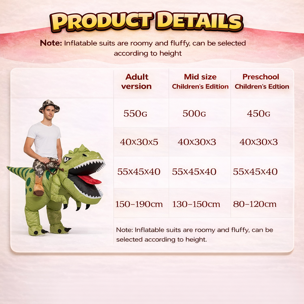 Kids Inflatable T-Rex Costume