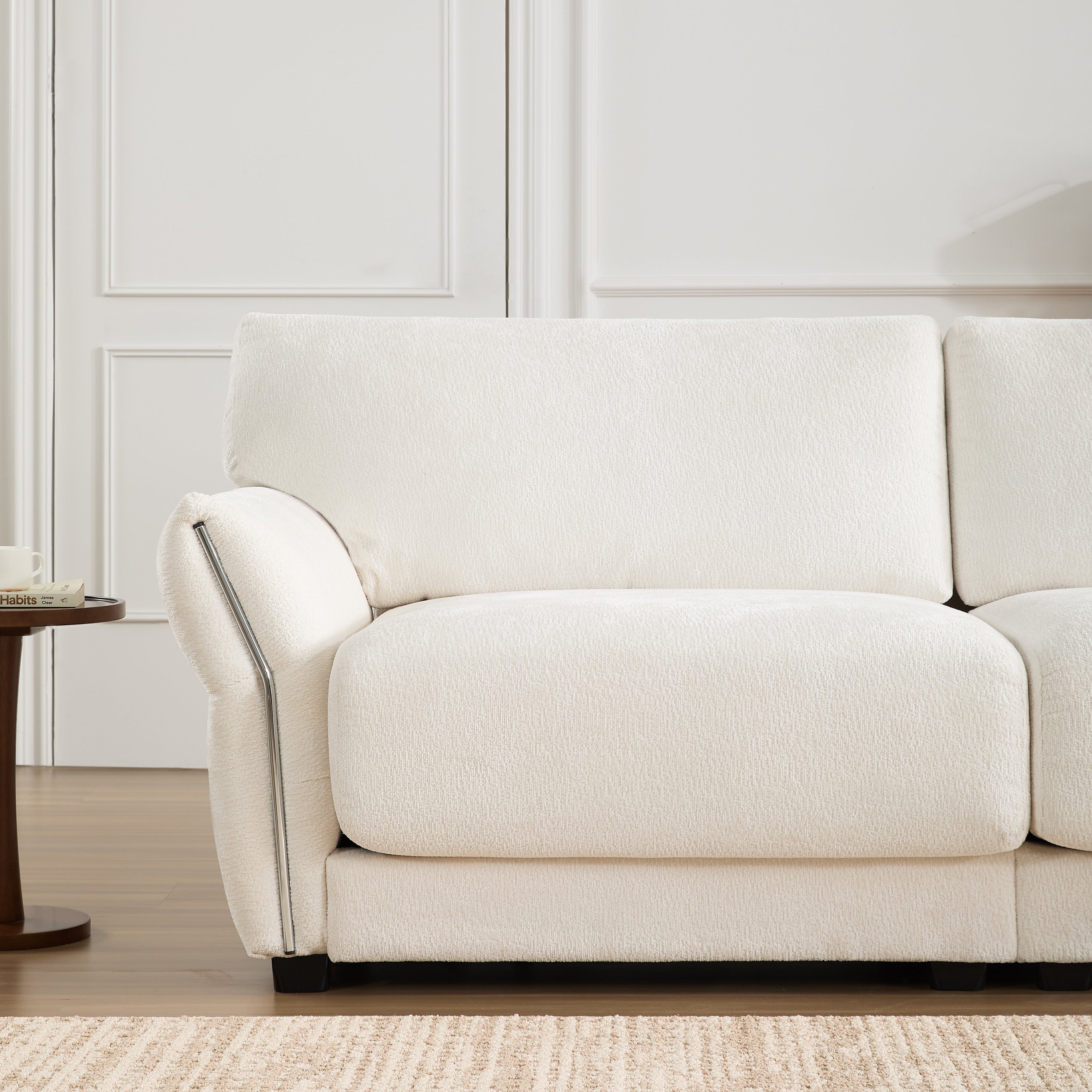 110' Modular Sectional Sofa, L-Shape with Extra-Wide Seat Cushion, USB