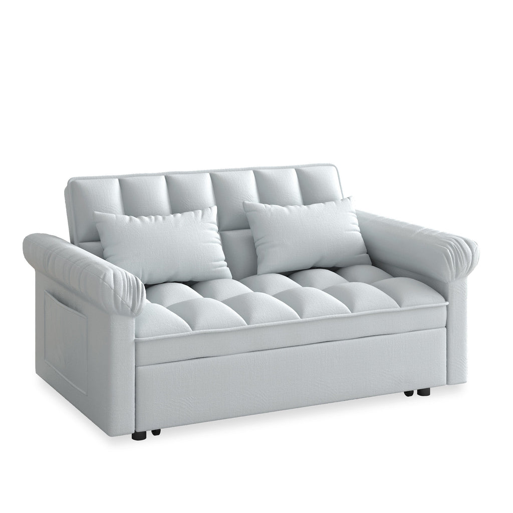 Loveseats Sofa Bed with Pull-out Bed,Adjsutable Back-Light grey