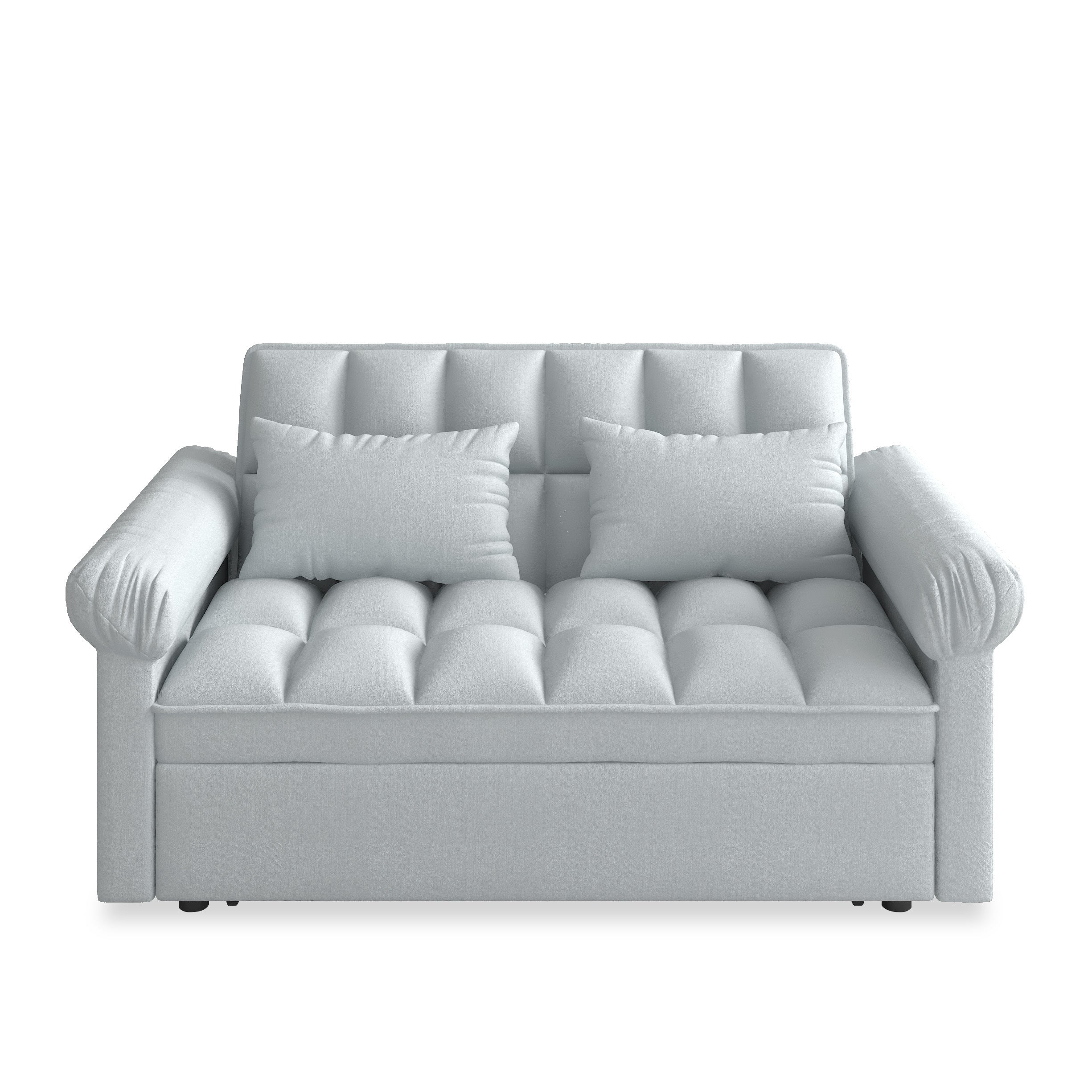 Loveseats Sofa Bed with Pull-out Bed,Adjsutable Back-Light grey