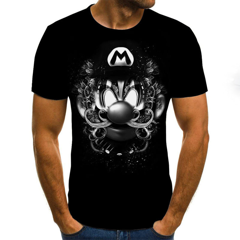 Printed 3D T-shirts -  Horror Skull Print Short Sleeve T-shirts For
