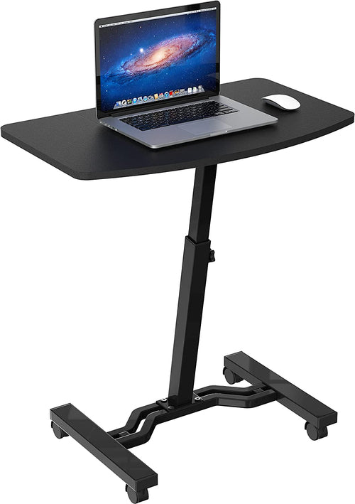 Height Adjustable Mobile Laptop Cart 28 To 33 Inches Black
