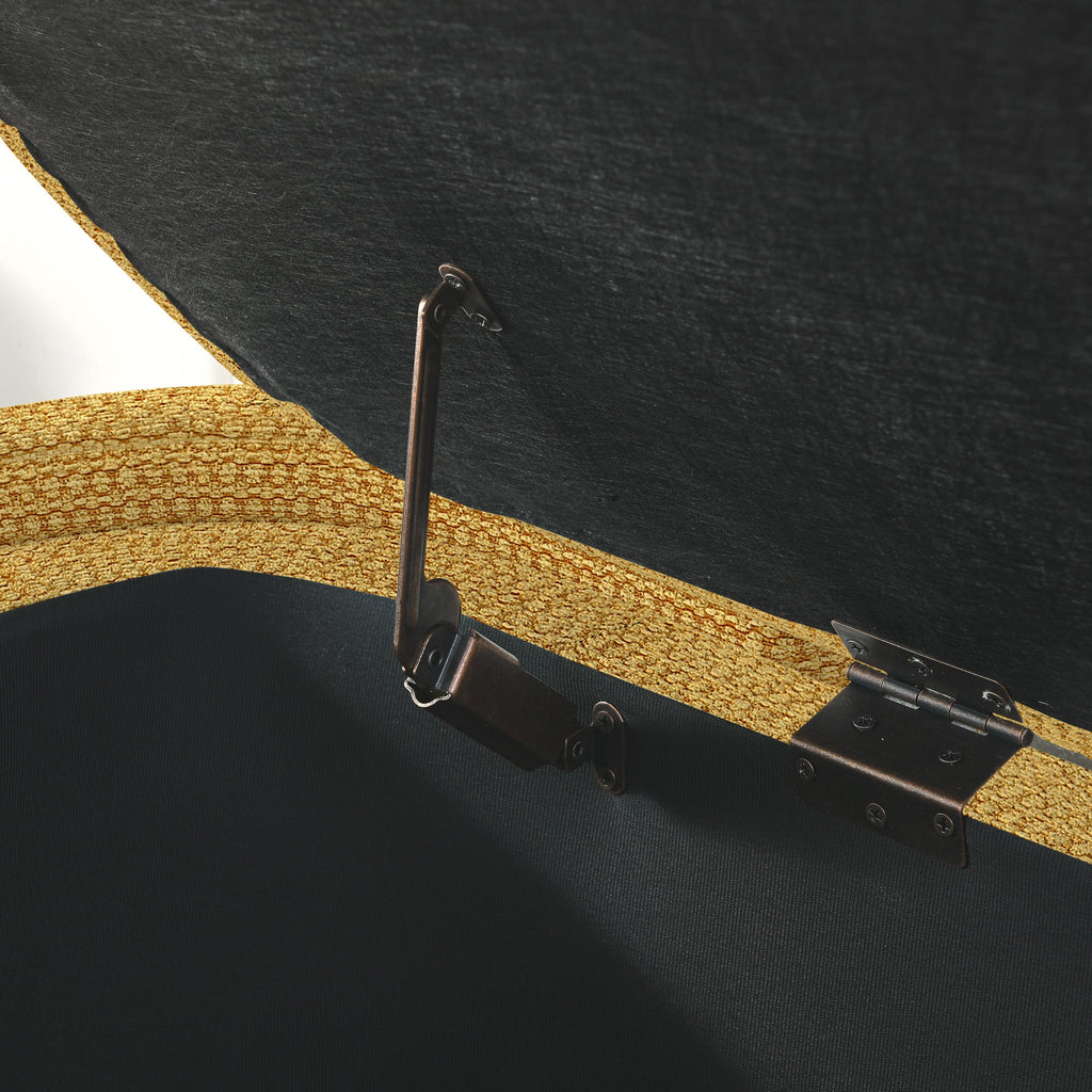 Linen Fabric Upholstered Bench with Large Storage Space for the Living