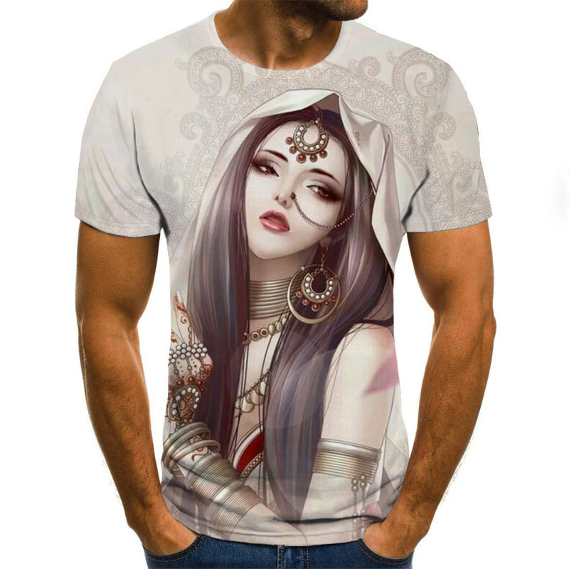 Printed 3D T-shirts -  Horror Skull Print Short Sleeve T-shirts For